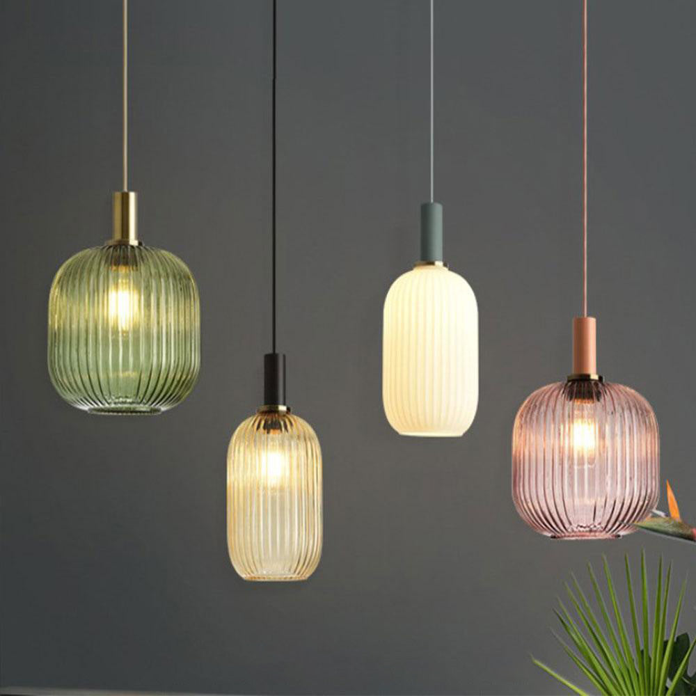 Asteri Scandi Fluted Glass Pendant Lights