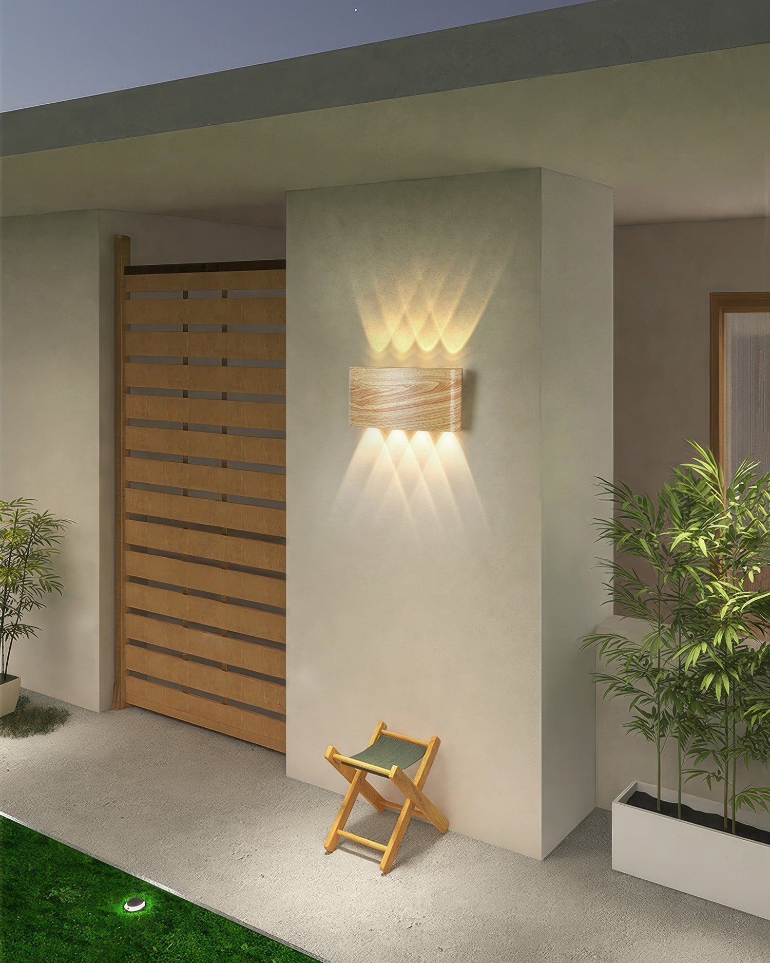 Aurelle Woodgrain LED Sconce