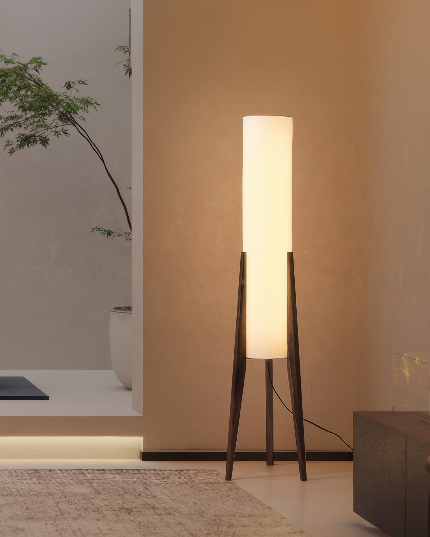 Kirara | Solid Walnut Wood Artistic Floor Lamp