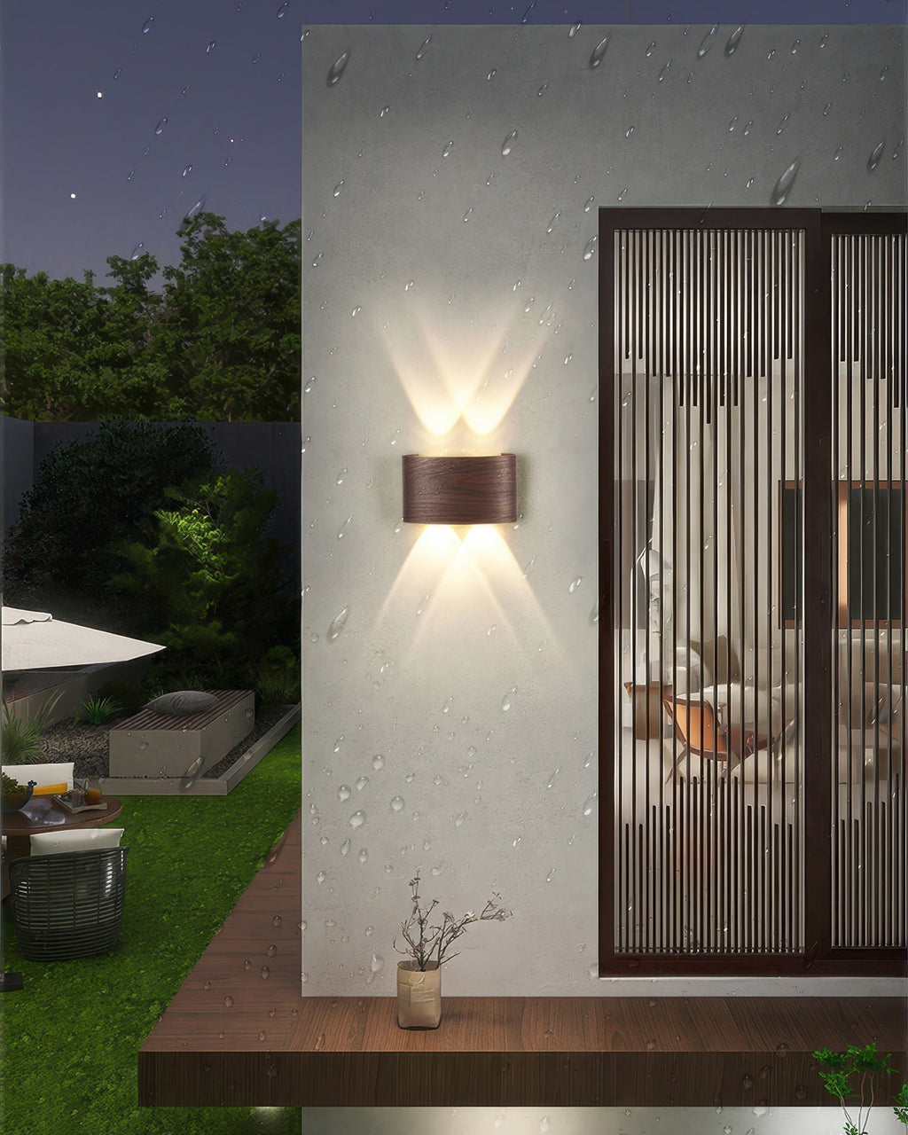 Aurelle Woodgrain LED Sconce