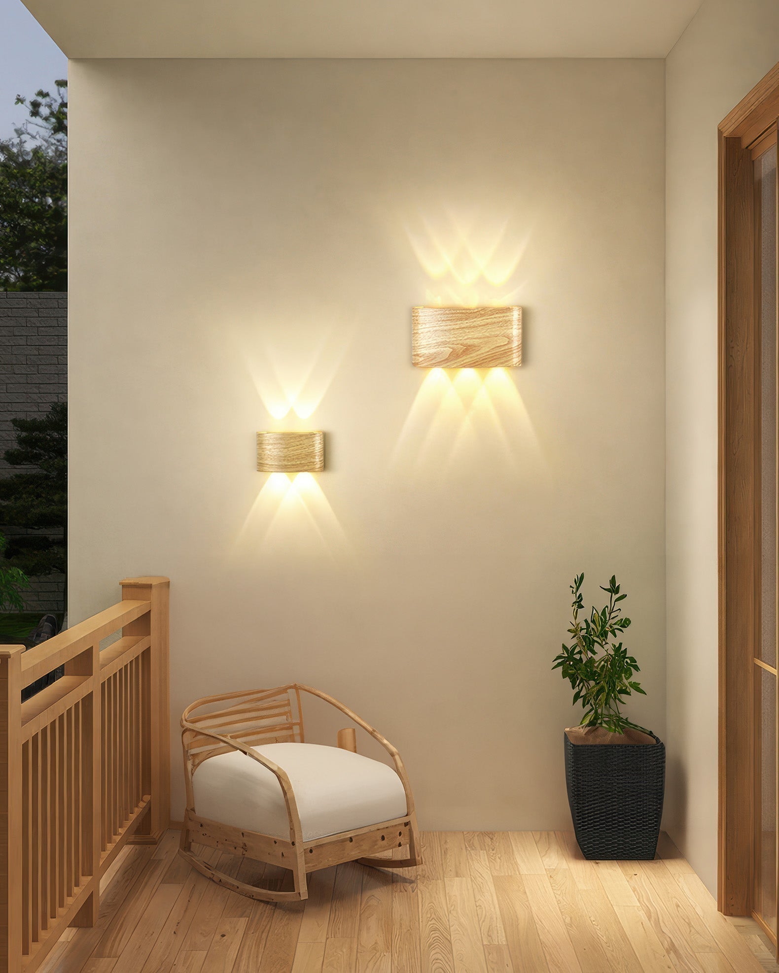 Aurelle Woodgrain LED Sconce