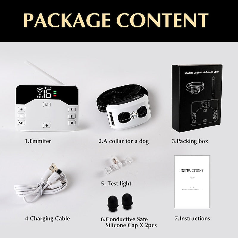 Dual-Mode Wireless Dog Fence and Outdoor Training Collar