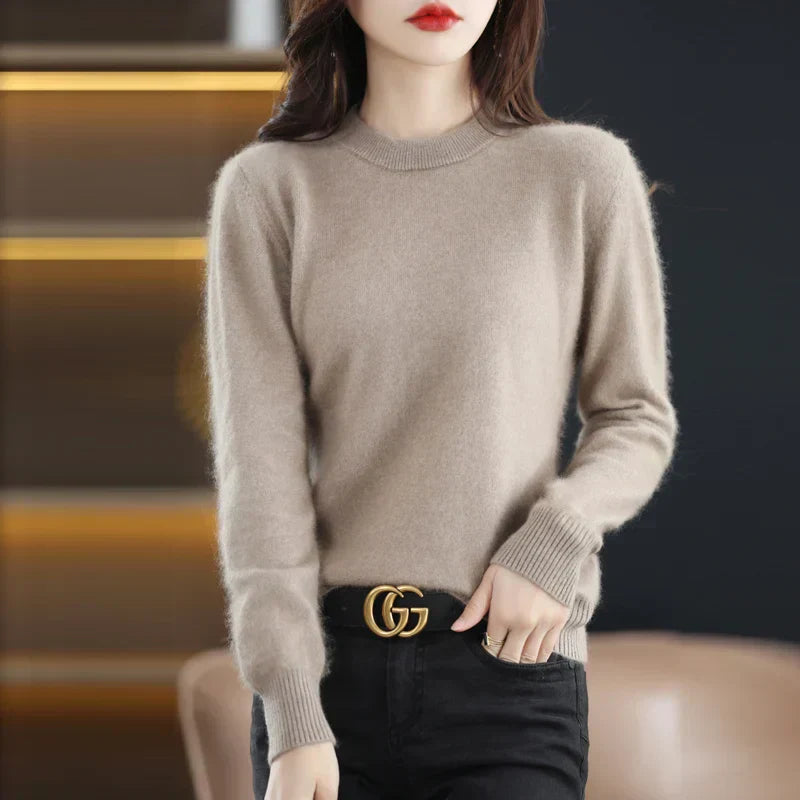 Elara | Women's O-Neck Sweater in 100% Cashmere