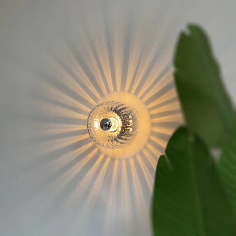 Lysheim Nordic Retro Glass Wall Sconce | Elegant Indoor Wall Lamp for Bedroom and Hallway With Warm Light