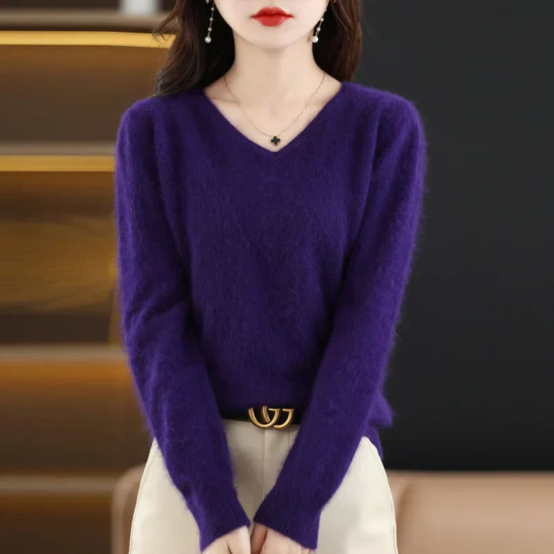 Mirelle | Japanese-Knit V-Neck Cashmere Sweater