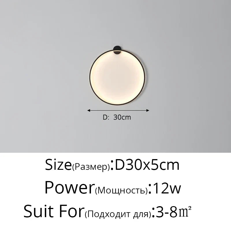 Lunara Moon LED Wall Lamp, Modern Wall Light for Bedroom, Living Room, Hallway