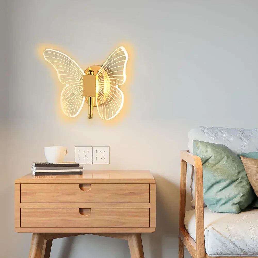 Luminara | LED Butterfly Acrylic Wall Sconce for Indoor Home Decor