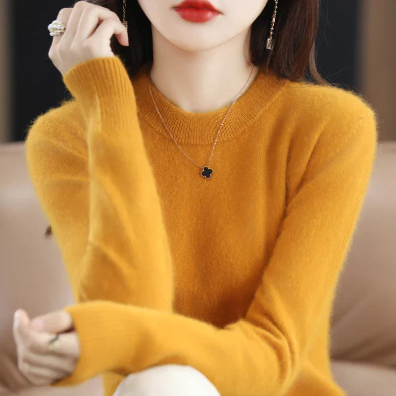 Elara | Women's O-Neck Sweater in 100% Cashmere