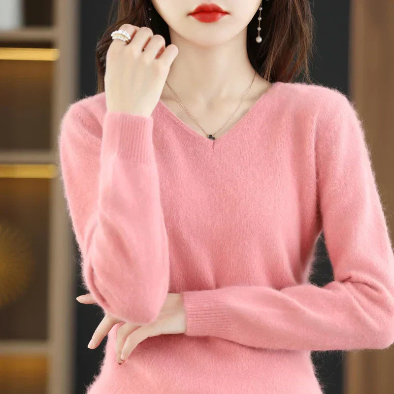 Mirelle | Japanese-Knit V-Neck Cashmere Sweater