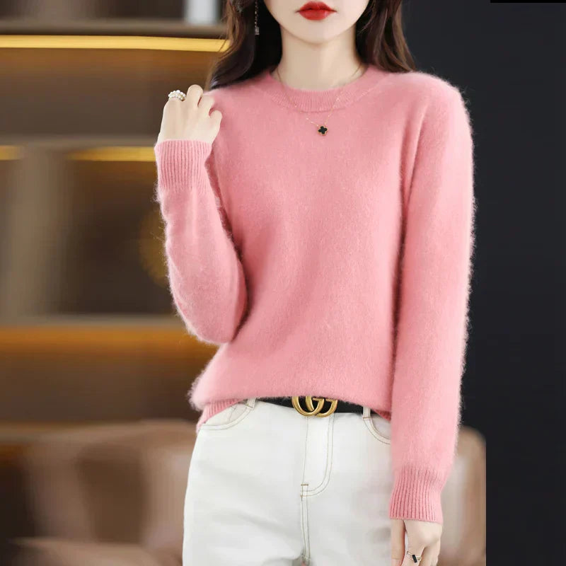 Elara | Women's O-Neck Sweater in 100% Cashmere