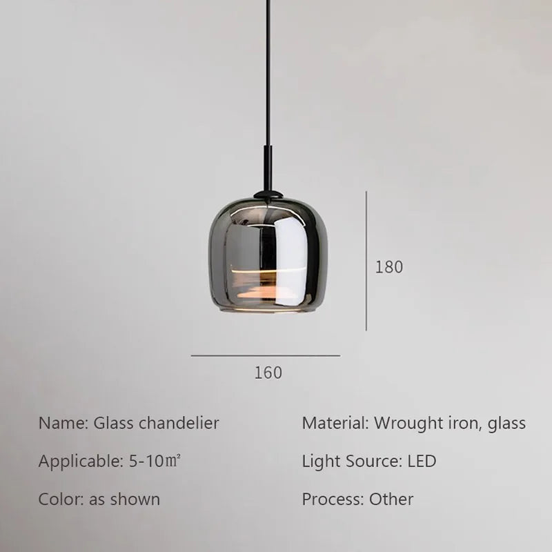 Ardeno Nordic Glass LED Pendant Chandelier in Modern Luxury Style