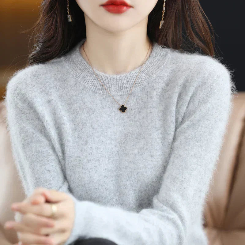 Elara | Women's O-Neck Sweater in 100% Cashmere