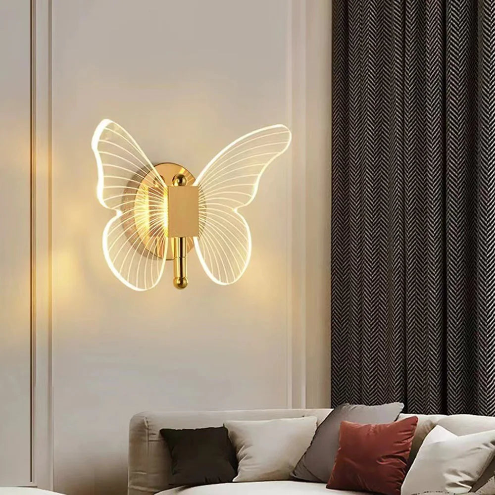 Luminara | LED Butterfly Acrylic Wall Sconce for Indoor Home Decor