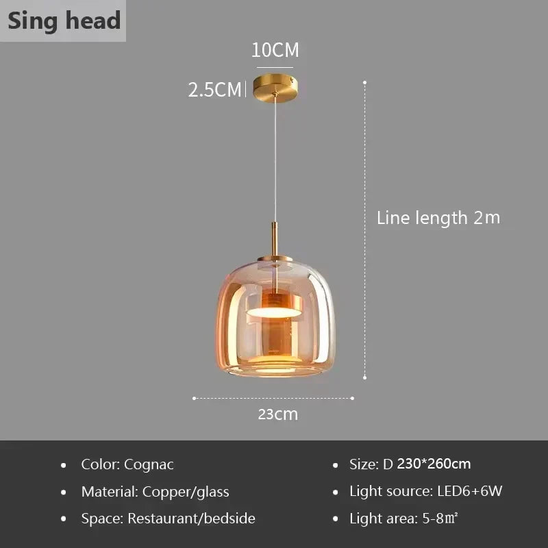 Ardeno Nordic Glass LED Pendant Chandelier in Modern Luxury Style