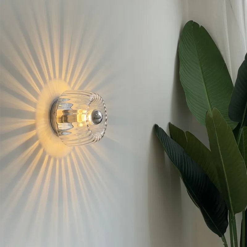 Lysheim Nordic Retro Glass Wall Sconce | Elegant Indoor Wall Lamp for Bedroom and Hallway With Warm Light
