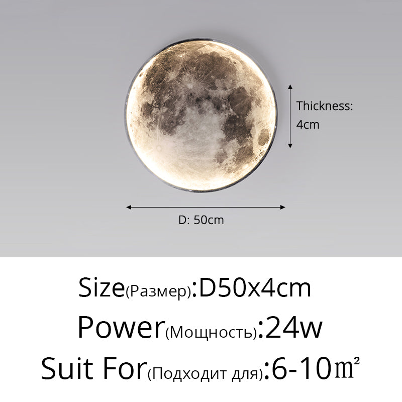 Lunara Moon LED Wall Lamp, Modern Wall Light for Bedroom, Living Room, Hallway