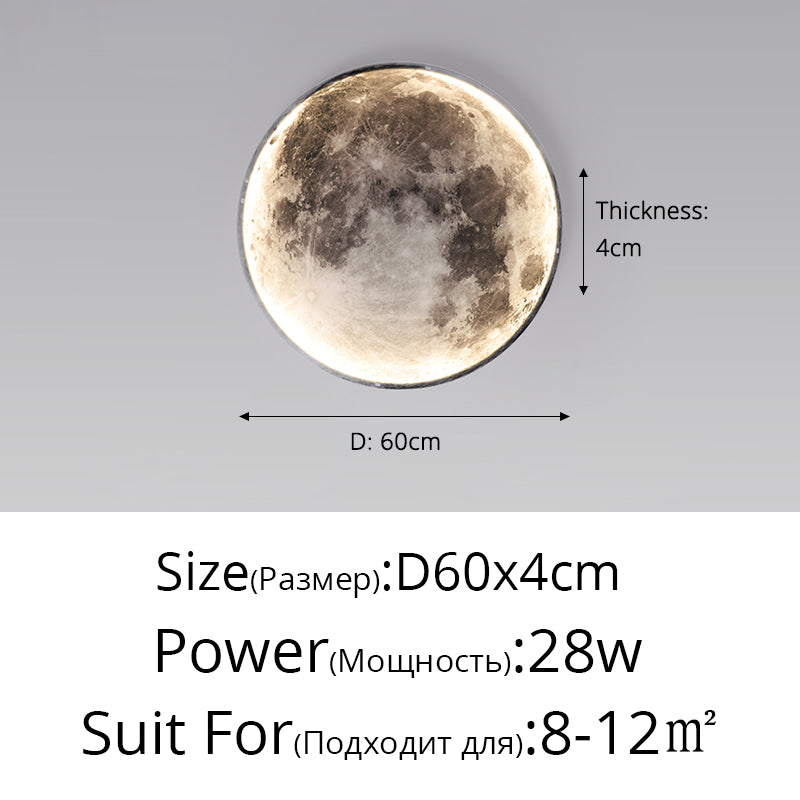Lunara Moon LED Wall Lamp, Modern Wall Light for Bedroom, Living Room, Hallway