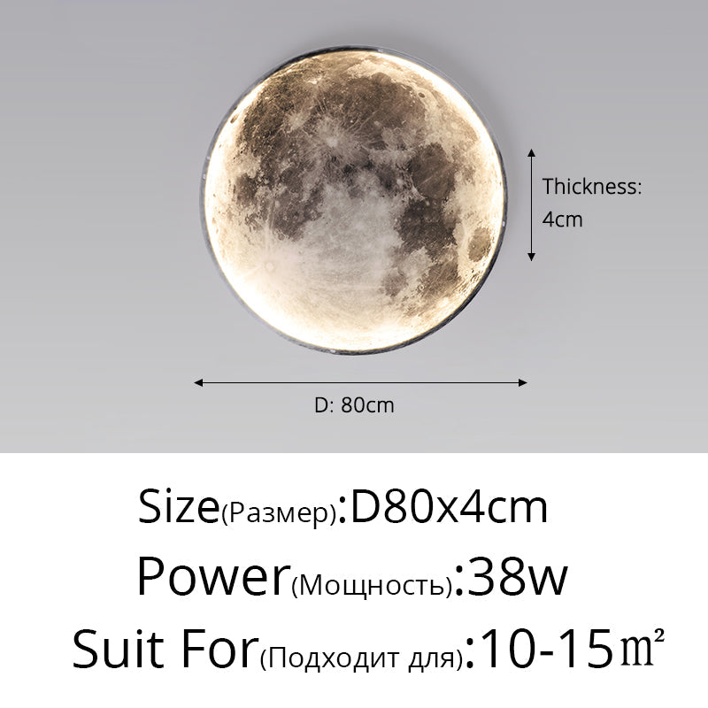 Lunara Moon LED Wall Lamp, Modern Wall Light for Bedroom, Living Room, Hallway