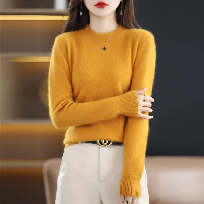 Elara | Women's O-Neck Sweater in 100% Cashmere