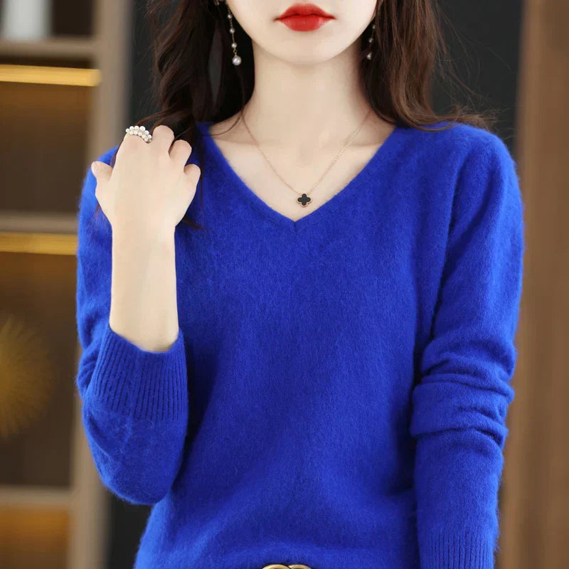 Mirelle | Japanese-Knit V-Neck Cashmere Sweater
