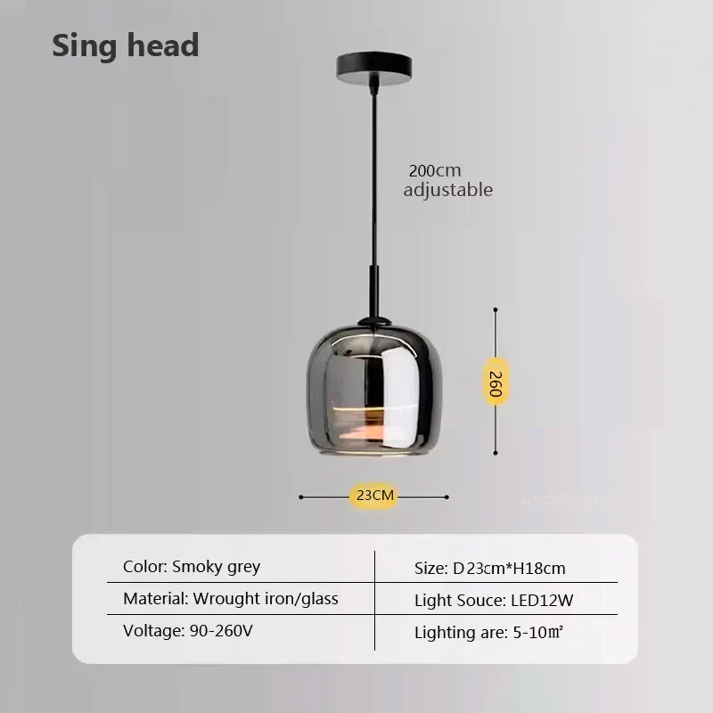 Ardeno Nordic Glass LED Pendant Chandelier in Modern Luxury Style