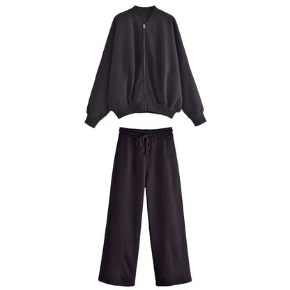 Ensemble Blouson Aviateur et Pantalon à Manches Longues pour Femme