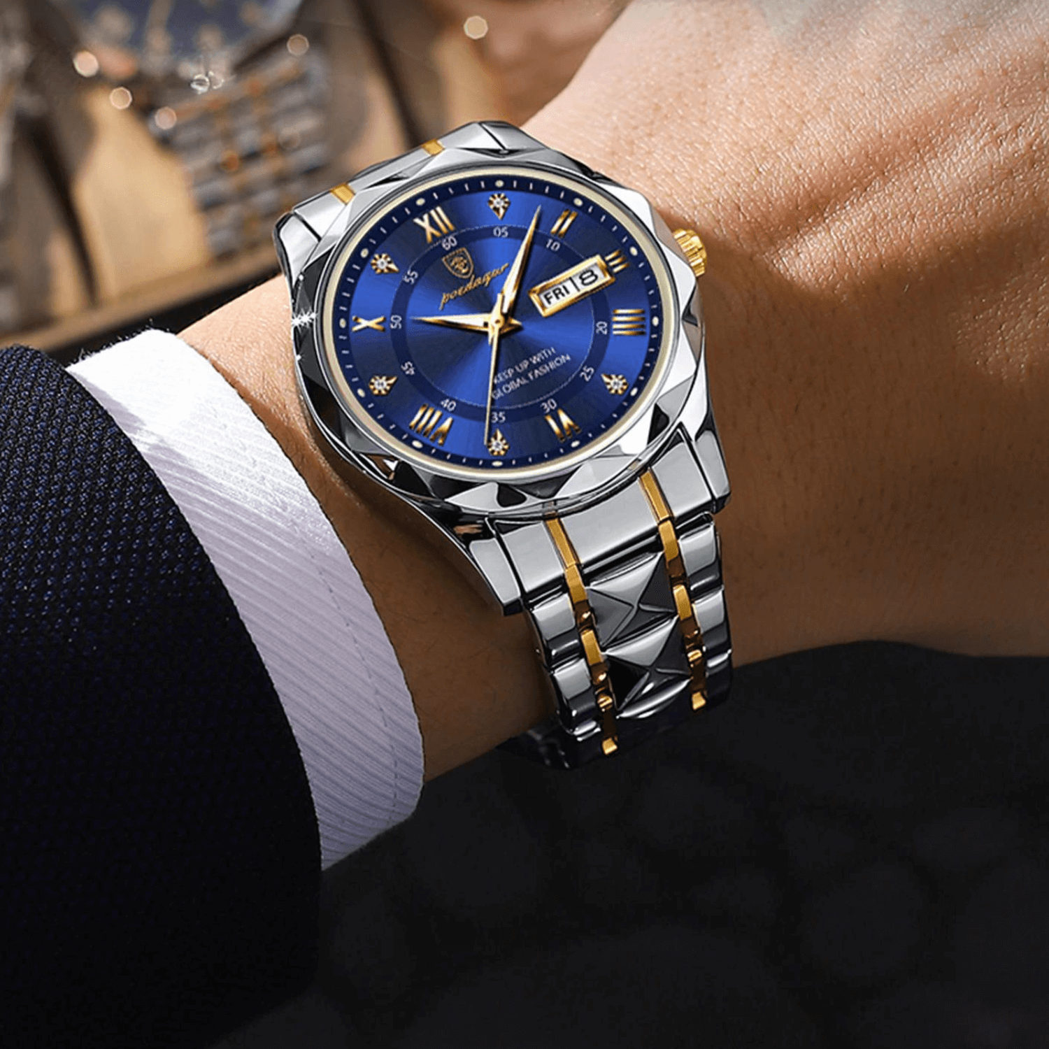Valenor Men's Elegant Stainless Steel Wristwatch