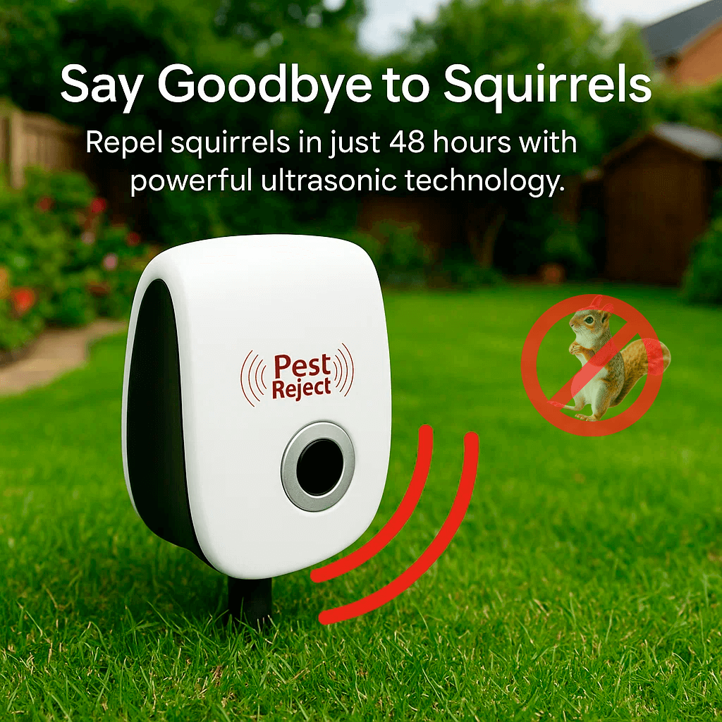VerdantGuard Ultrasonic Squirrel Repeller — Helps Deter Squirrels in Gardens and Yards