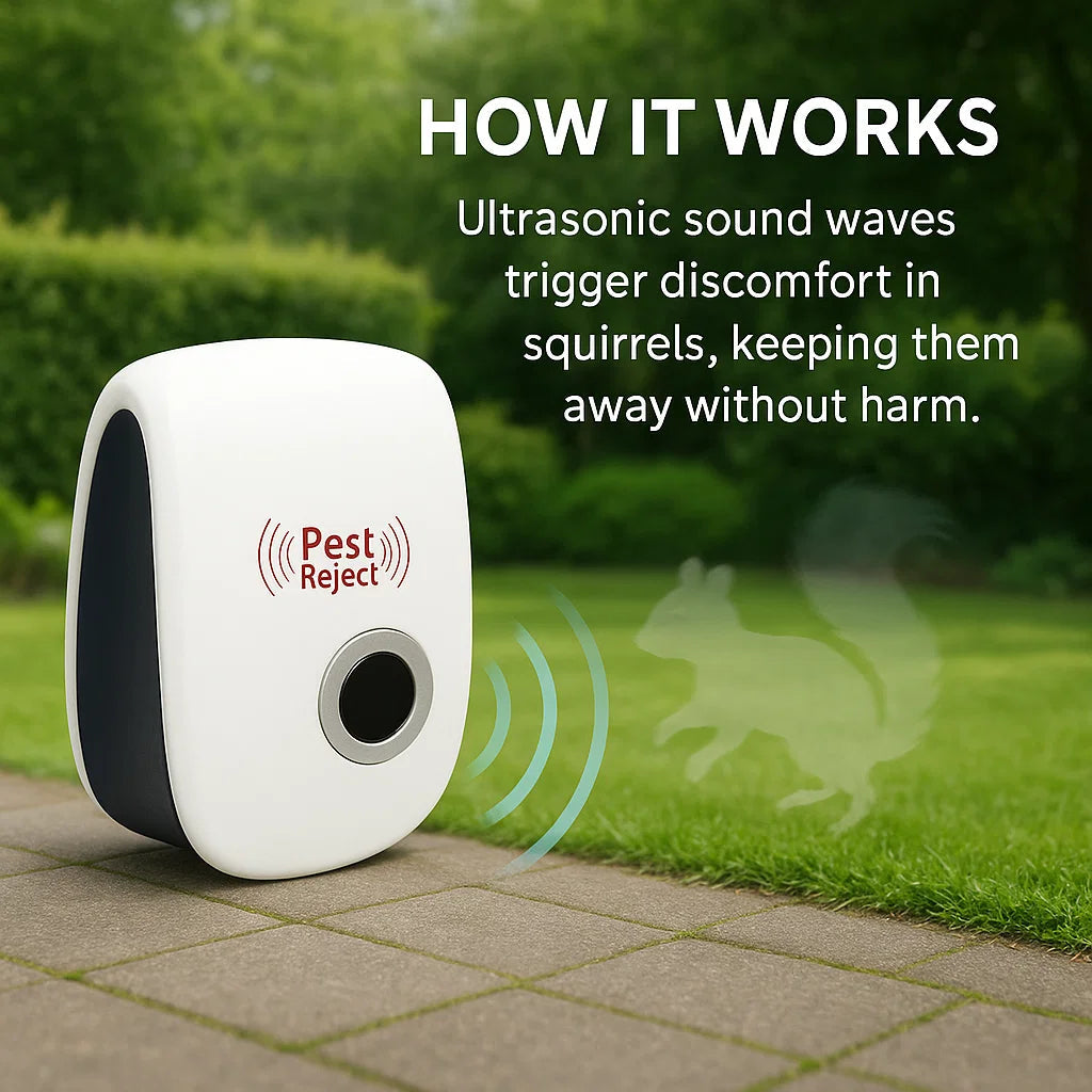 VerdantGuard Ultrasonic Squirrel Repeller — Helps Deter Squirrels in Gardens and Yards