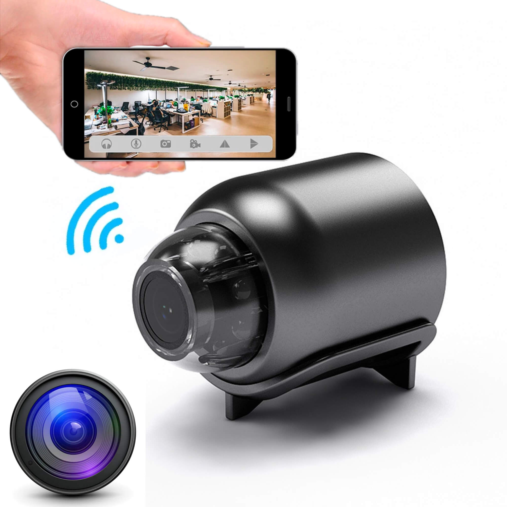 LumaView Mini Waterproof IP WiFi Camera | 1080P HD Night Vision, 160° Wide Angle Lens