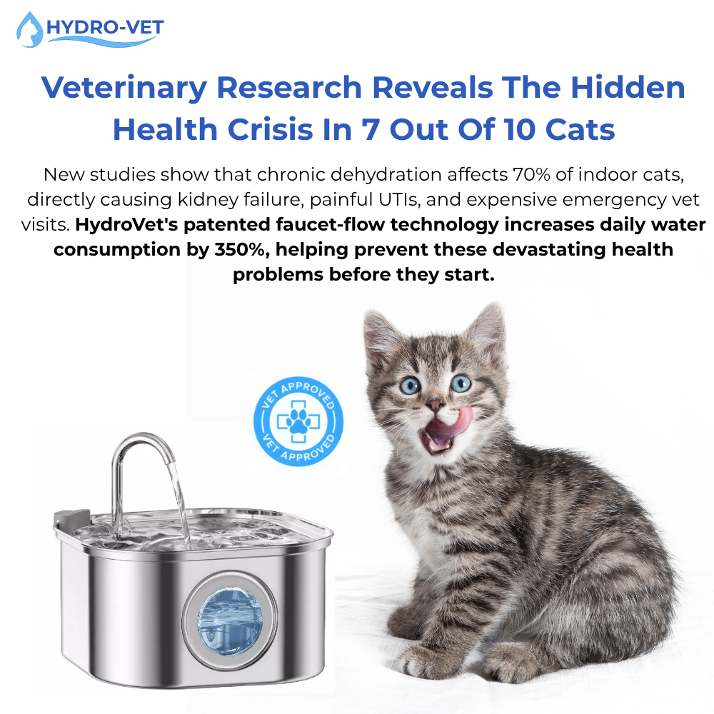 Whisper-Quiet Cat Water Fountain with Veterinary-Inspired Technology, Compact and Easy to Clean for All Pets