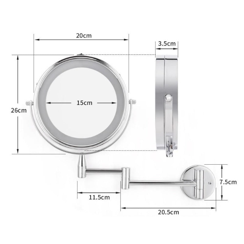 Adjustable LED Vanity Mirror for Makeup and Bathroom