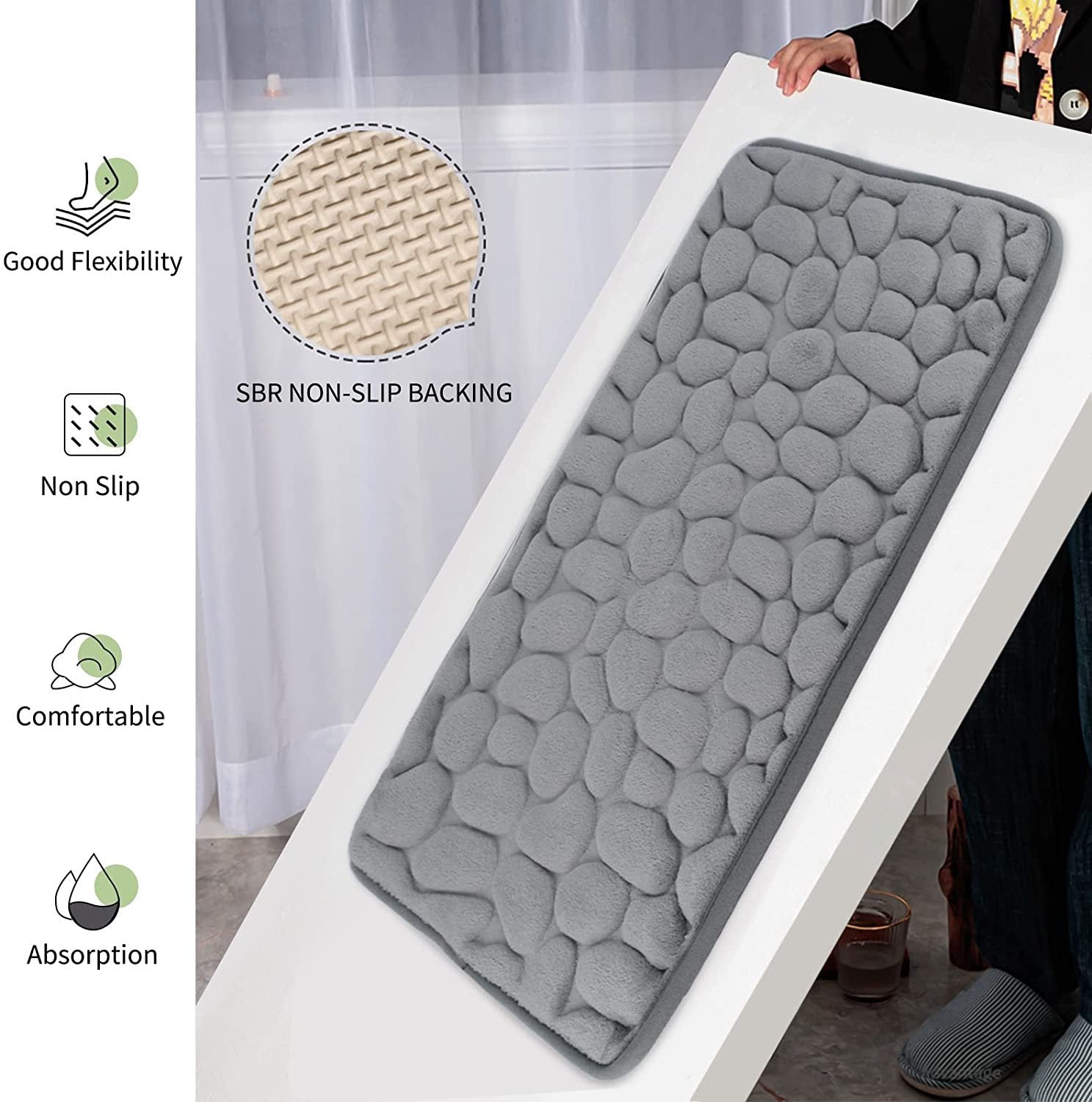Embossed Cobblestone Bath Rug
