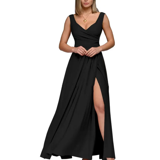 Robe Sans Manches à Fente Élégante