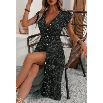 Robe Midi Pois Élégante