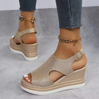 Sandales à Talons Compensés Assortis avec Tout