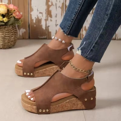Sandales à Talons Hauts et Semelles Compensées