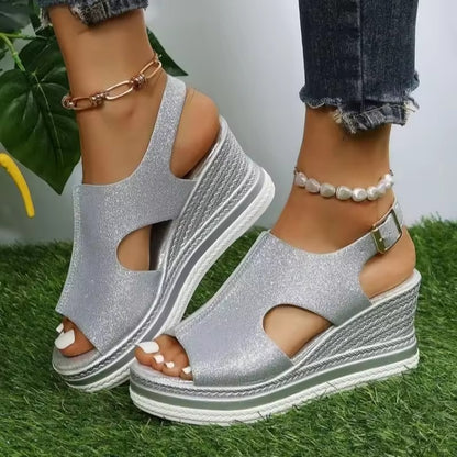Sandales à Talons Compensés Assortis avec Tout