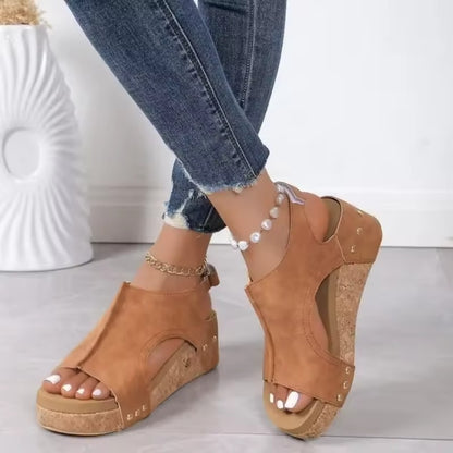 Sandales à Talons Hauts et Semelles Compensées