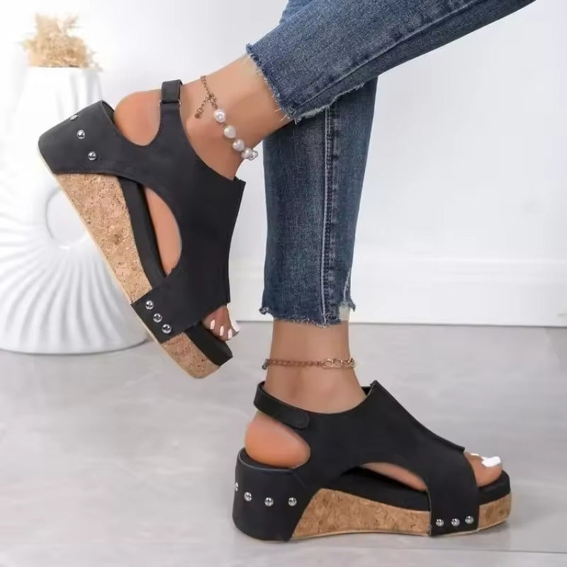 Sandales à Talons Hauts et Semelles Compensées
