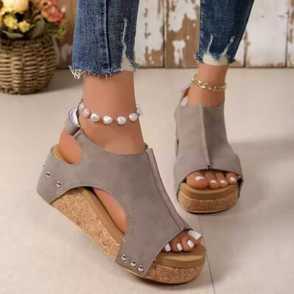 Sandales à Talons Hauts et Semelles Compensées