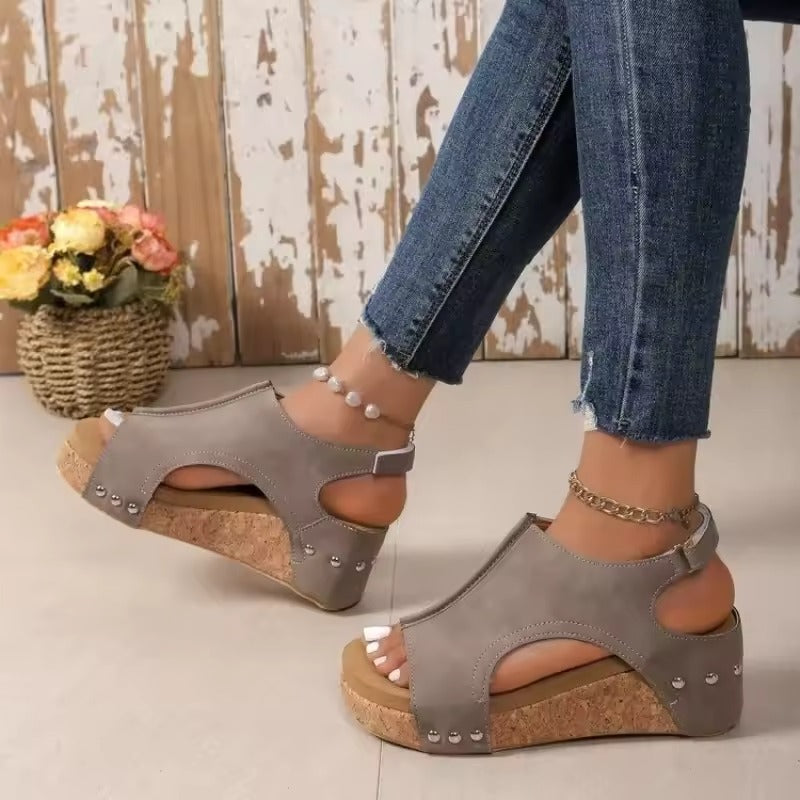 Sandales à Talons Hauts et Semelles Compensées