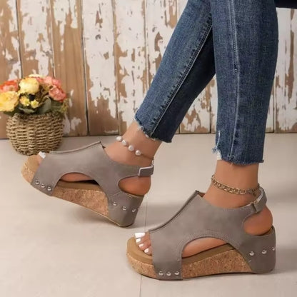 Sandales à Talons Hauts et Semelles Compensées