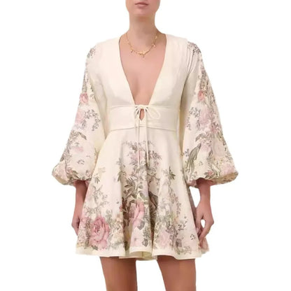 Robe Imprimée à Lacets