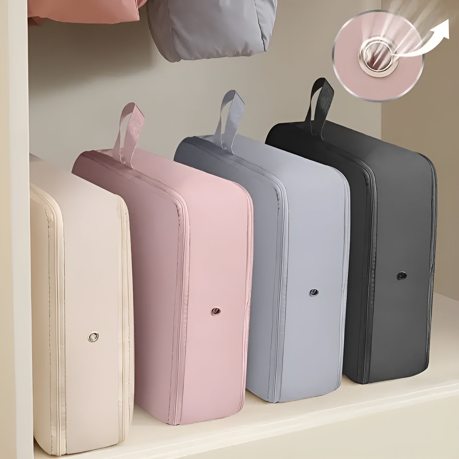 PackEase Self-Compressing Organizer Bags, Space-Saving Storage for Moving, Packing and Travel