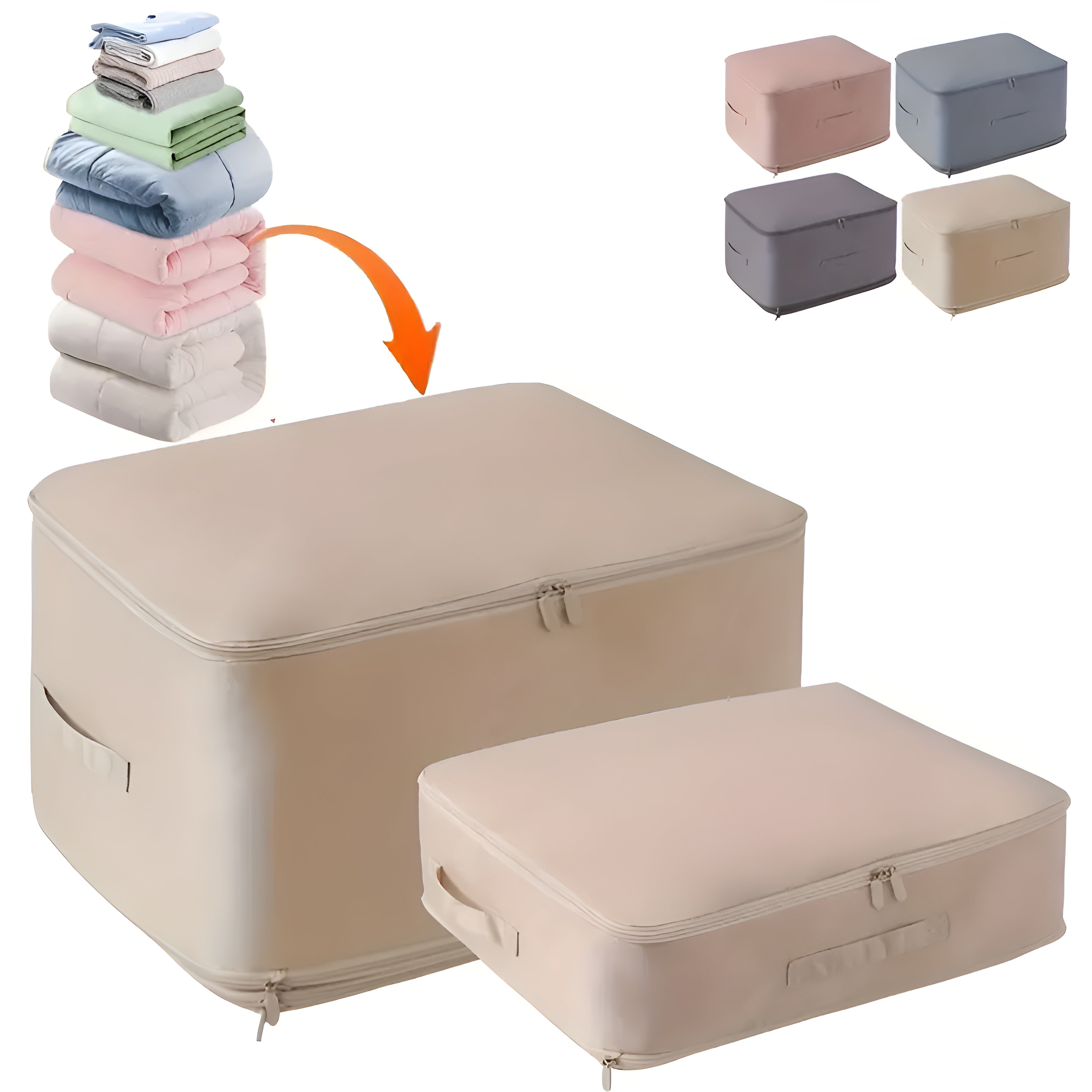 PackEase Self-Compressing Organizer Bags, Space-Saving Storage for Moving, Packing and Travel