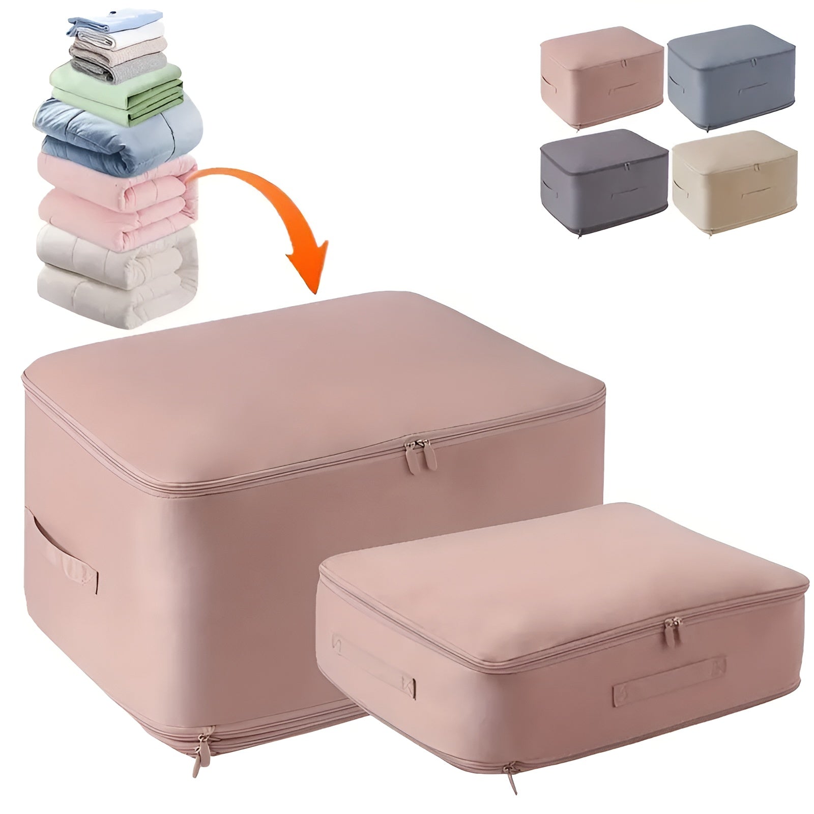 PackEase Self-Compressing Organizer Bags, Space-Saving Storage for Moving, Packing and Travel