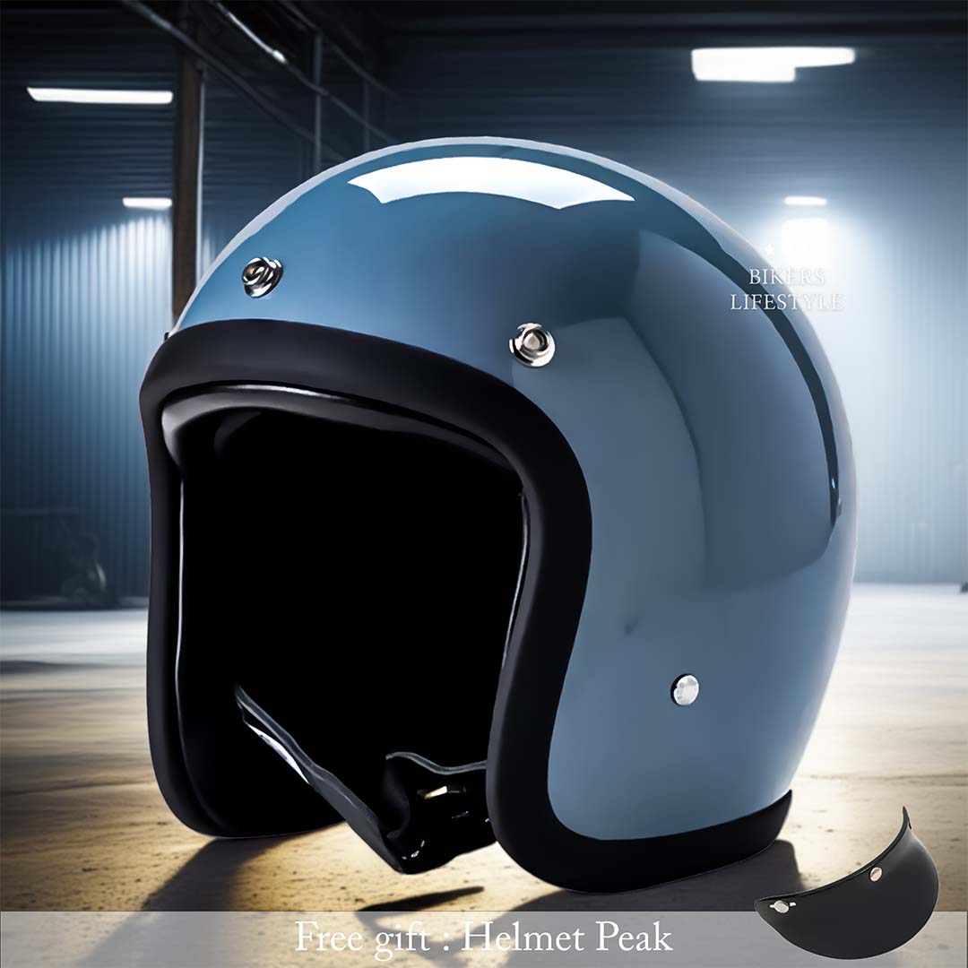 Stratus Low-Profile Retro Motorcycle Helmet, DOT And ECE Certified