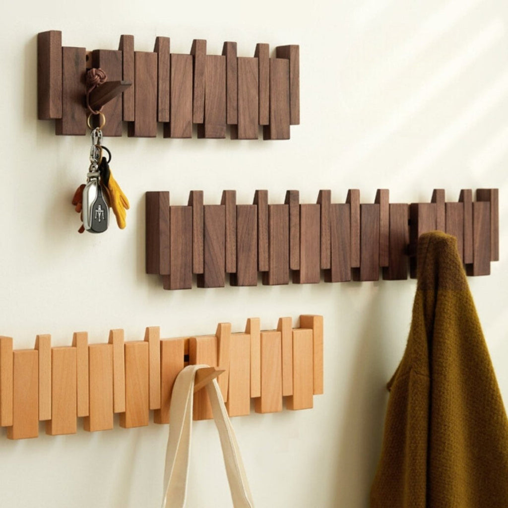 Cadenza | Luxury Wall-Mounted Wooden Coat Rack in Piano Style — Entryway Organizer for Coats, Hats and Keys