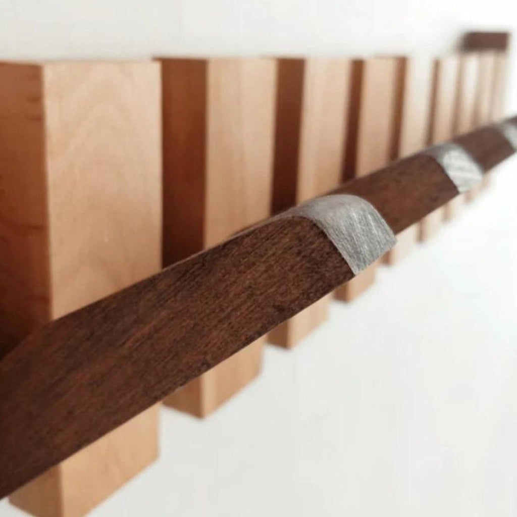 Cadenza | Luxury Wall-Mounted Wooden Coat Rack in Piano Style — Entryway Organizer for Coats, Hats and Keys